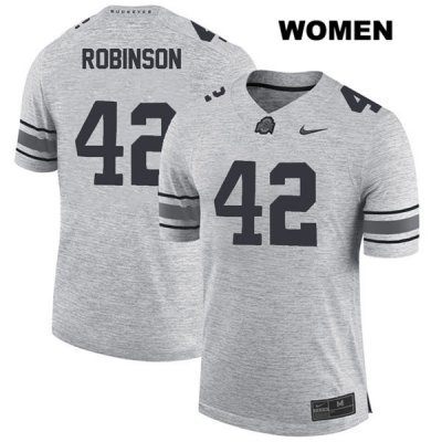 Women's NCAA Ohio State Buckeyes Bradley Robinson #42 College Stitched Authentic Nike Gray Football Jersey XP20D50SU